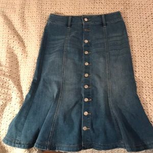 Flare jean skirt